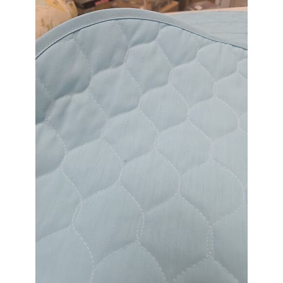 Set of 4 Vintage G & W Blue Oval Quilted Farmhouse Cottagecore Textile Placemats - Picture 2 of 3